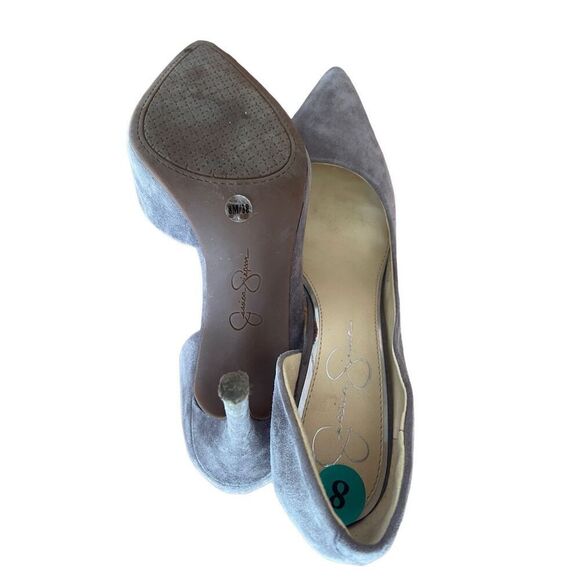 Jessica Simpson Womens Gray Suede Pointed Toe Stiletto Heel D'Orsay Pump Size 8 - Picture 5 of 5